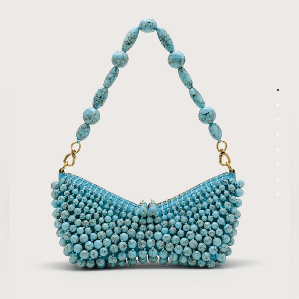 BNIB Cult Gaia Turquoise Beaded Mini Bag